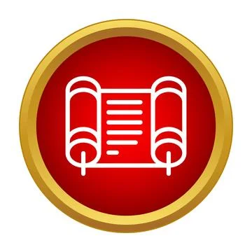 Scroll icon representing an ancient document or contract Stock Illustration