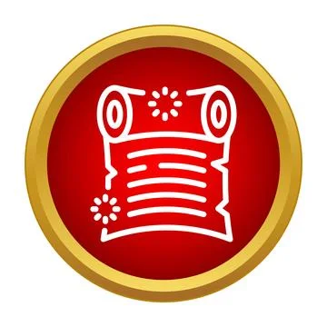 Scroll icon representing ancient document history Stock Illustration
