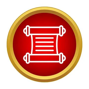 Scroll icon representing ancient law and document Stock Illustration