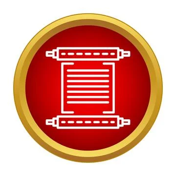 Scroll icon showing a historical document with text Illustrazione stock