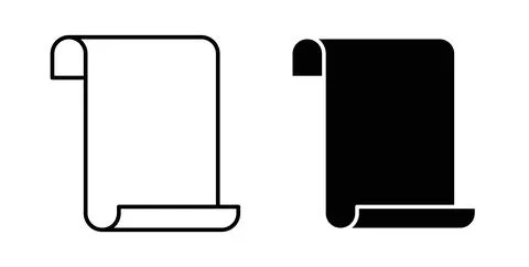 Scroll icon. Style is flat and line symbol Illustrazione stock