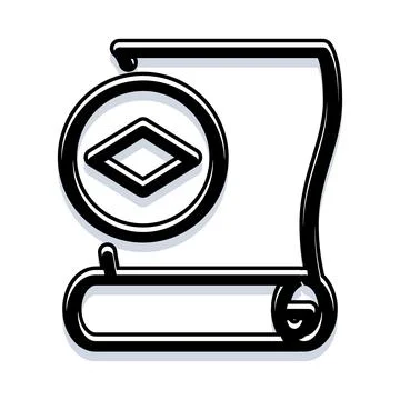 Scroll icon symbolizing old document and knowledge 库存插图