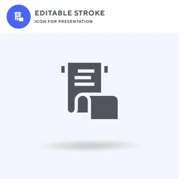 Scroll icon vector, filled flat sign, solid pictogram isolated on white, logo Stockillustratie