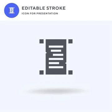 Scroll icon vector, filled flat sign, solid pictogram isolated on white, logo Stock Illustration