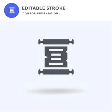 Scroll icon vector, filled flat sign, solid pictogram isolated on white, logo Illustrazione stock