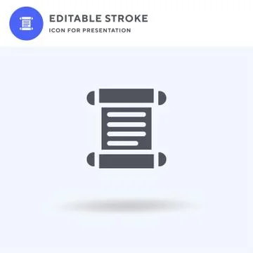 Scroll icon vector, filled flat sign, solid pictogram isolated on white, logo 스톡 일러스트