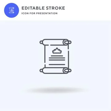 Scroll icon vector, filled flat sign, solid pictogram isolated on white, logo Illustrazione stock