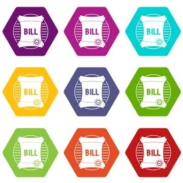 Scroll icons set 9 vector Stock Illustration