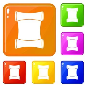 Scroll icons set vector color Illustrazione stock