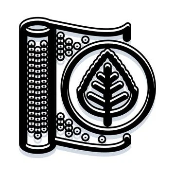 Scroll with leaf icon presenting eco sustainability concept Stock Illustration