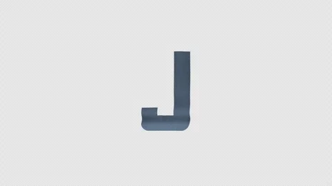 Scroll Letter J. Rolling Letter. Transparent Background. Alpha Channel Stock Footage 294876464