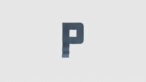 Scroll Letter P. Rolling Letter. Transparent Background. Alpha Channel Video stock 294877122