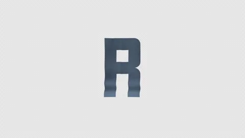 Scroll Letter R. Rolling Letter. Transparent Background. Alpha Channel Video stock 294877185
