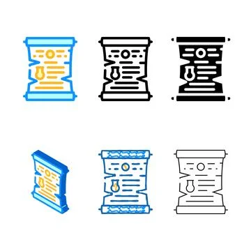 Scroll with magic spell color icon series vector Stockillustratie