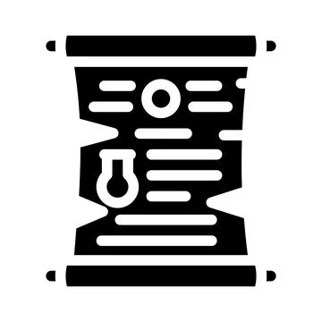 Scroll with magic spell glyph icon vector illustration 스톡 일러스트