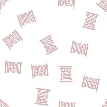 Scroll with magic spell glyph vector seamless pattern Stock Illustration