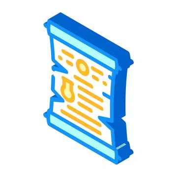 Scroll with magic spell isometric icon vector illustration Ilustração Stock