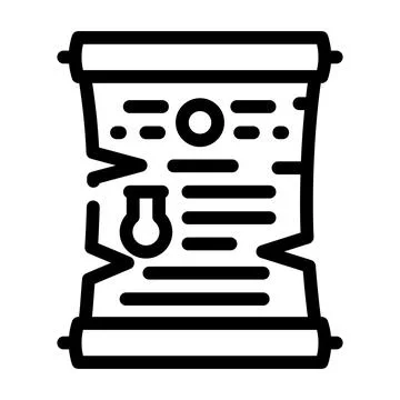 Scroll with magic spell line icon vector illustration Stock Illustration