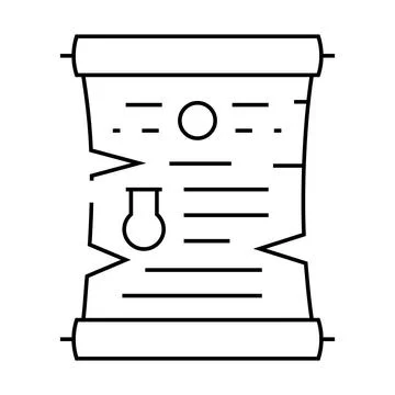 Scroll with magic spell line icon vector illustration Illustrazione stock