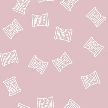 Scroll with magic spell line vector seamless pattern Stock Illustration