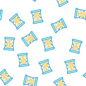 Scroll with magic spell vector seamless pattern Stock Illustration