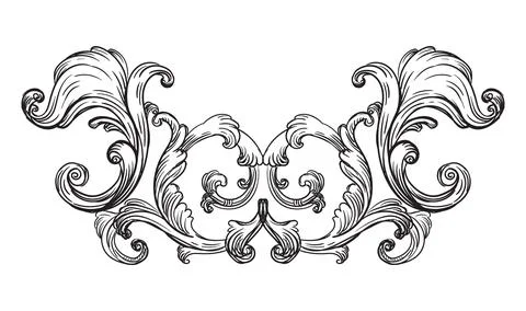 Scroll monogram vintage design element vector illustration Stock Illustration