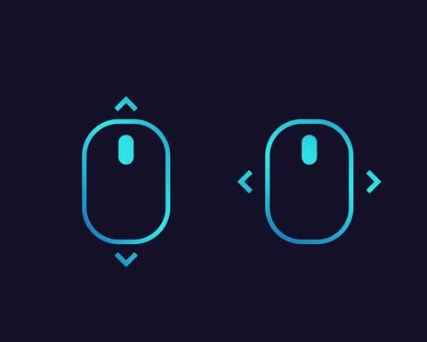 Scroll with mouse icons with arrows Illustrazione stock