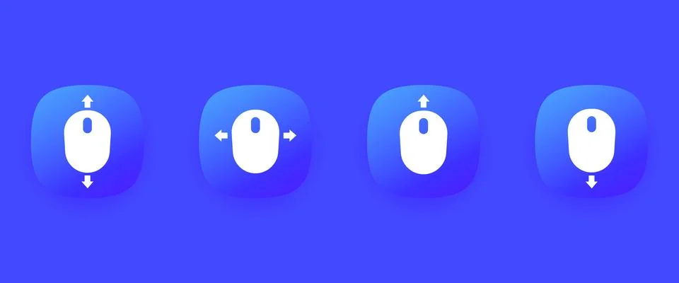 Scroll with mouse vector icons for web Stock Illustration