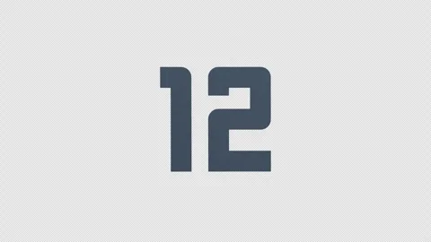 Scroll Number 12. Rolling Number. Transparent Background. Alpha Channel Video stock 291781091