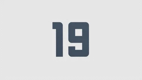 Scroll Number 19. Rolling Number. Transparent Background. Alpha Channel Video stock 291781582