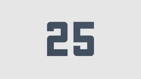 Scroll Number 25. Rolling Number. Transparent Background. Alpha Channel Stock Footage 291782330