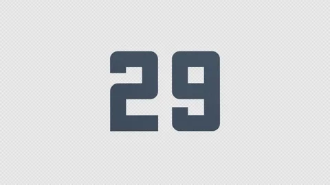 Scroll Number 29. Rolling Number. Transparent Background. Alpha Channel Video stock 291782823