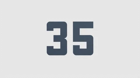 Scroll Number 35. Rolling Number. Transparent Background. Alpha Channel Stock Footage 291917093