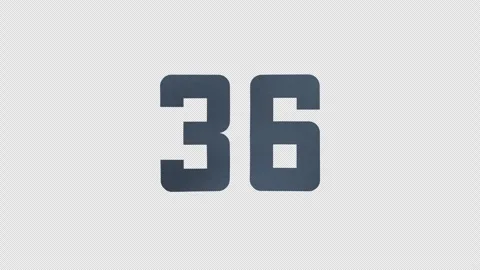 Scroll Number 36. Rolling Number. Transparent Background. Alpha Channel Stock Footage 291917264