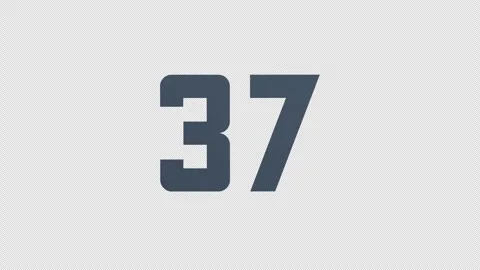 Scroll Number 37. Rolling Number. Transparent Background. Alpha Channel Video stock 291917285