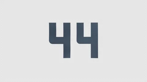 Scroll Number 44. Rolling Number. Transparent Background. Alpha Channel Video stock 291917904