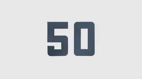 Scroll Number 50. Rolling Number. Transparent Background. Alpha Channel Stock Footage 291918063