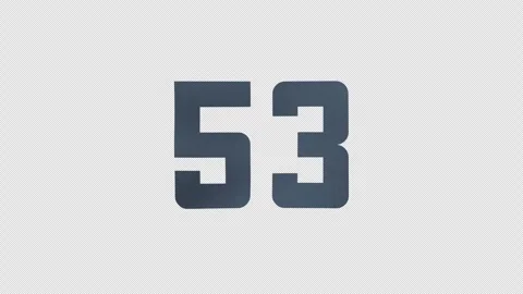 Scroll Number 53. Rolling Number. Transparent Background. Alpha Channel Stock Footage 291918236