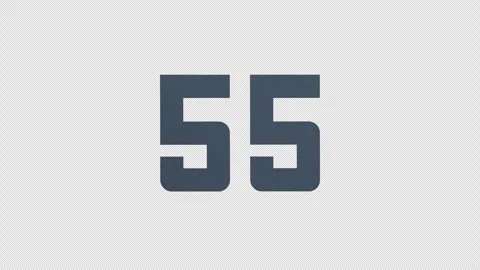 Scroll Number 55. Rolling Number. Transparent Background. Alpha Channel Video stock 291918313