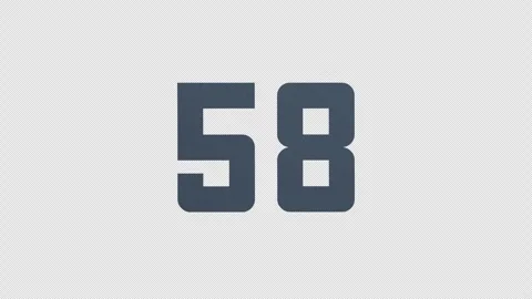 Scroll Number 58. Rolling Number. Transparent Background. Alpha Channel Stock Footage 291918492