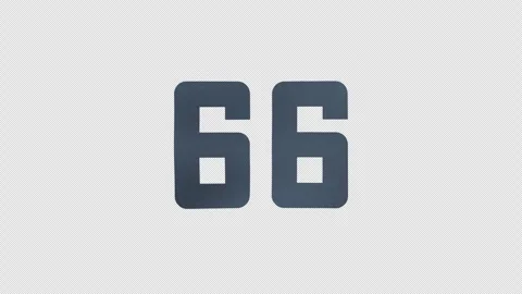 Scroll Number 66. Rolling Number. Transparent Background. Alpha Channel Video stock 291919213