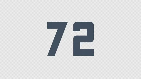 Scroll Number 72. Rolling Number. Transparent Background. Alpha Channel Video stock 291920650