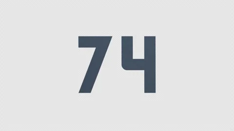 Scroll Number 74. Rolling Number. Transparent Background. Alpha Channel Stock Footage 291920657