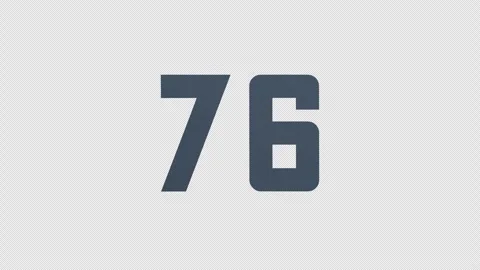 Scroll Number 76. Rolling Number. Transparent Background. Alpha Channel Video stock 291920812