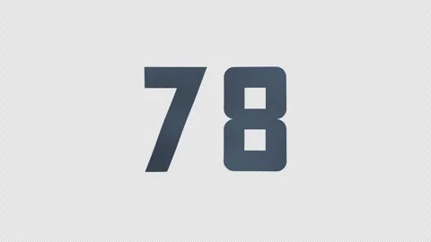 Scroll Number 78. Rolling Number. Transparent Background. Alpha Channel Video stock 291920813