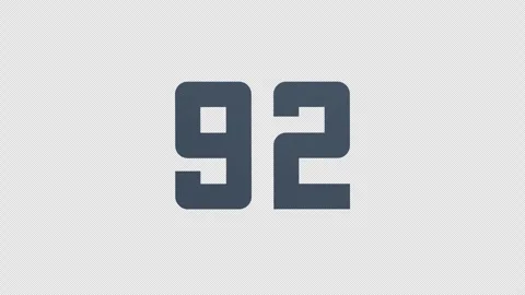 Scroll Number 92. Rolling Number. Transparent Background. Alpha Channel Stock Footage 291921835