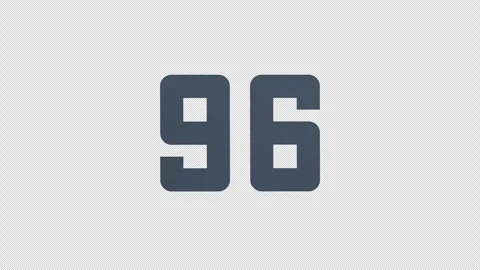 Scroll Number 96. Rolling Number. Transparent Background. Alpha Channel Stock Footage 291922111