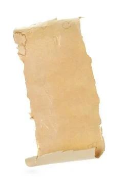 Scroll of old parchment paper isolated on white Stock Photos
