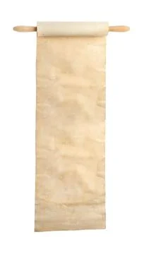 Scroll of old parchment paper isolated on white Stock Photos