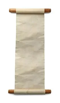 Scroll of old parchment paper isolated on white Stock Photos